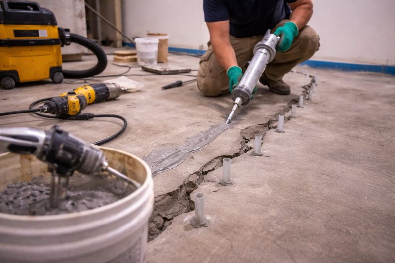 Cracked Basement Floor Repair in Titusville, FL